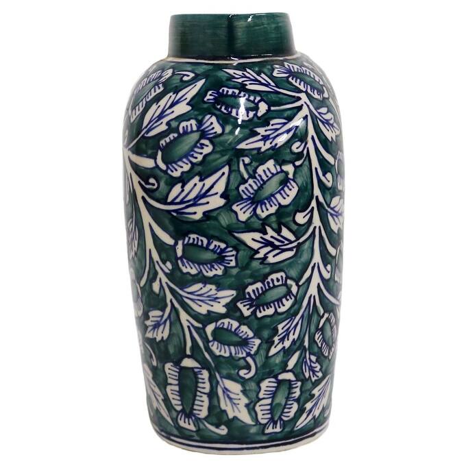 Home&Manor Ceramic Large Green Vase