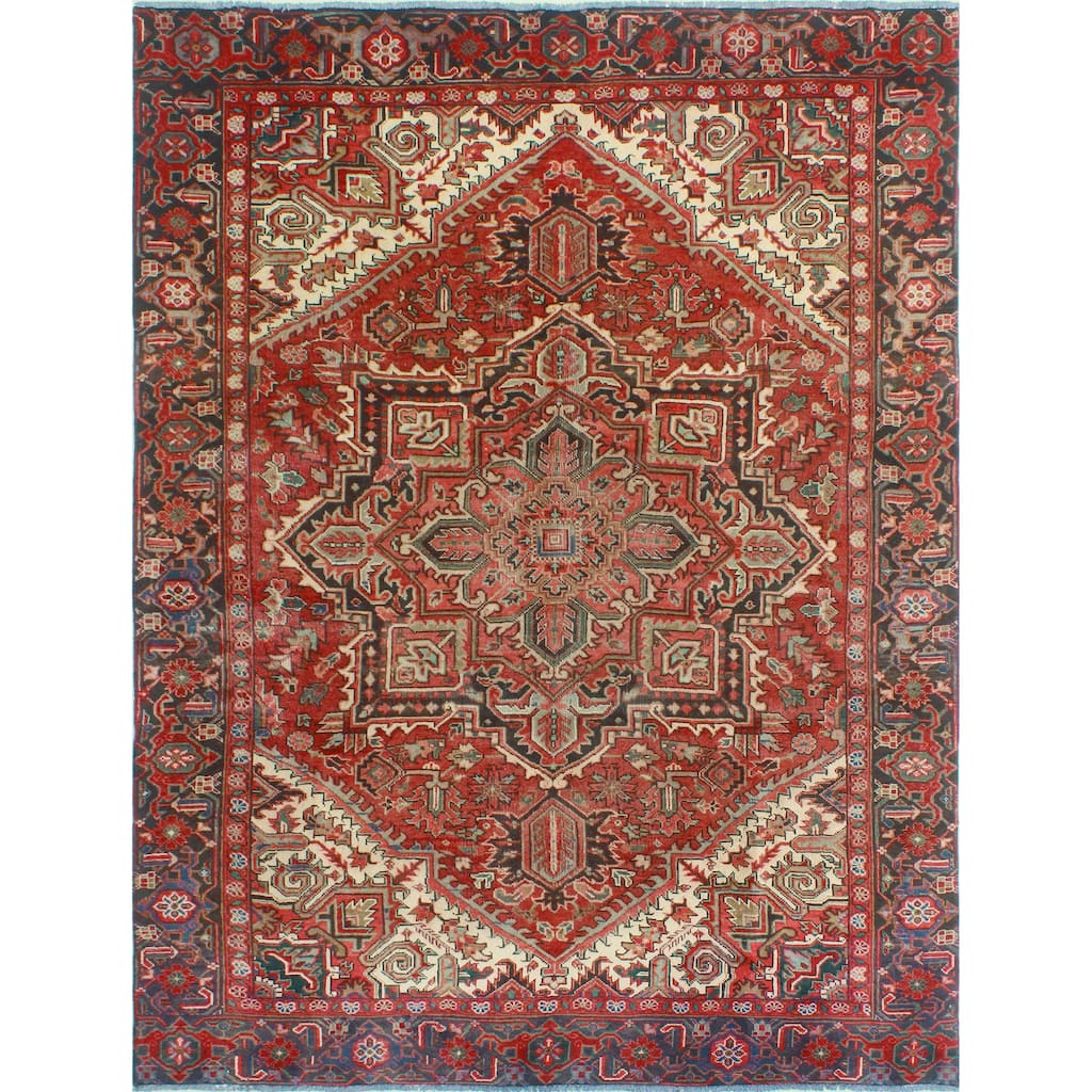Fine Vintage Heriz Suhail Red/Charcoal Rug - 6'6" x 8'8"