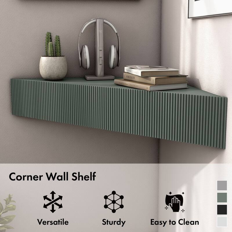 DH BASIC Transitional 47-inch 3-Shelf Corner Floating TV Stand by Denhour