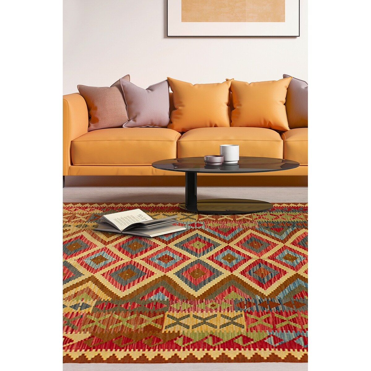 eCarpet Gallery Area Rug for Living Room Bedroom Hand-Knotted Wool Rug Sundance Flat-Weaves & Kilims Red Kilim 3'10 x 6'0 335564 eCarpet Gallery Area Rug for Living Room Bedroom Hand-Knotted Wool Rug Sundance Flat-Weaves & Kilims Red Kilim 3'10 x 6'0 335564