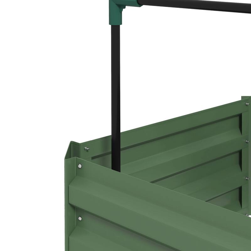 Raised Garden Bed with Tomato Trelli, Open-Bottom Design for Vegetable