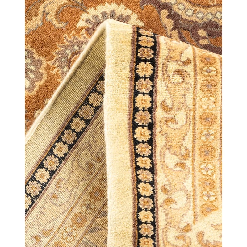 Overton Handknotted Wool Traditional Oriental Ivory Area Rug - 6' x 9'