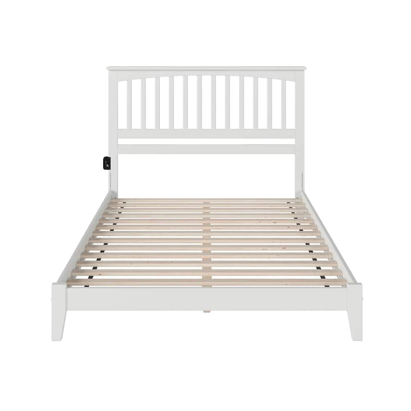 Mission Queen Platform Bed in White