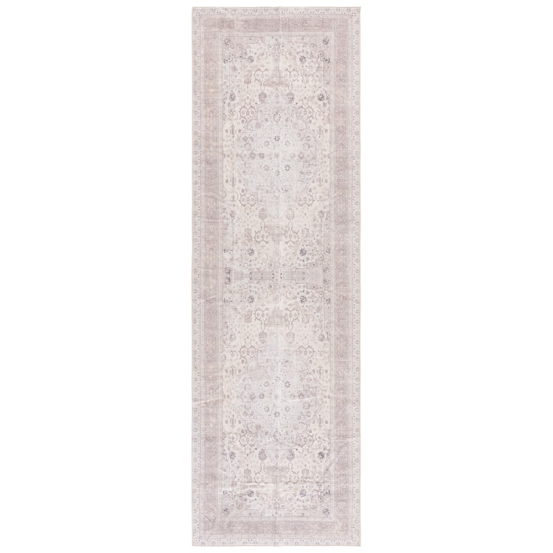 SAFAVIEH Arizona Romilda Machine Washable & Slip Resistant Rug - 2'6" x 8' Runner - Ivory/Beige