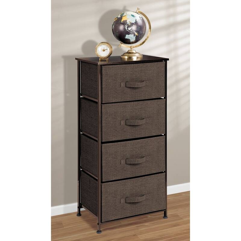 mDesign Vertical Dresser Storage Tower with 4 Drawers