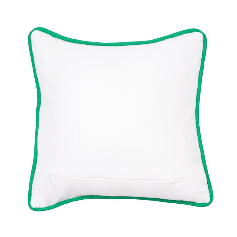 St. Patrick's Day Shamrock Bouquet Embroidered Mini Cotton Accent Pillow, 10" x 10"