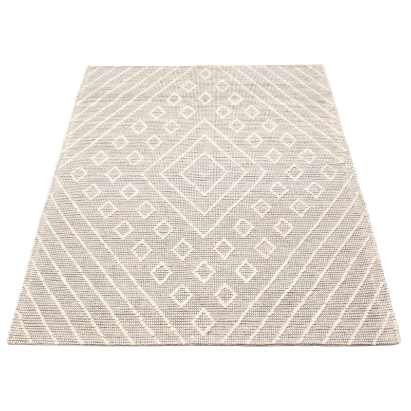 ECARPETGALLERY Braid weave Sienna Grey Wool Rug - 5'2 x 7'10