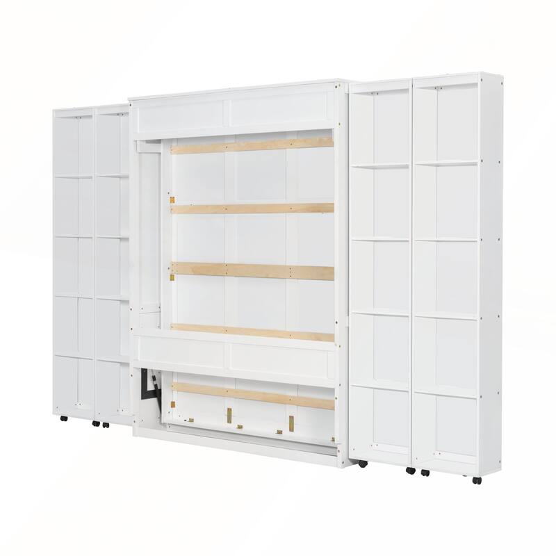 Queen Murphy Bed Wall Bed with Storage Doors