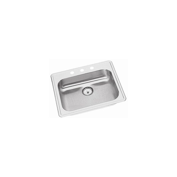 Proflo Pfsr2521553l 25in Single Basin Stainless Steel Kitchen Sink With 3 Holes Drilled