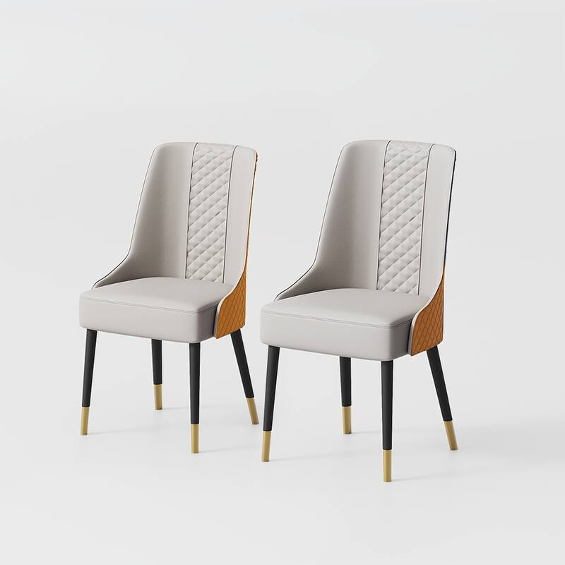 Kuna Mid-Century Faux Leather Dining Chair, Metal Legs, Density Sponge