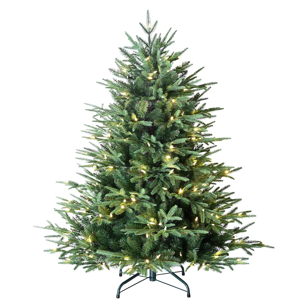 Puleo International 4.5' Pre-Lit Artificial Fraser Fir Tree with 200 Dual-Color LED Lights
