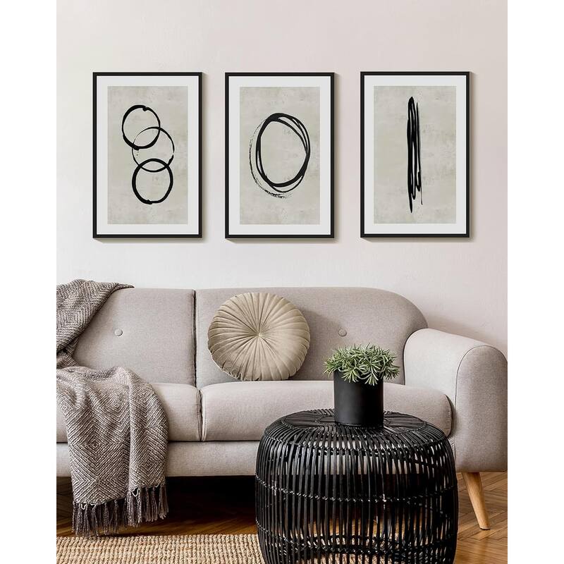 Black Abstract Wall Art Minimalist Lines