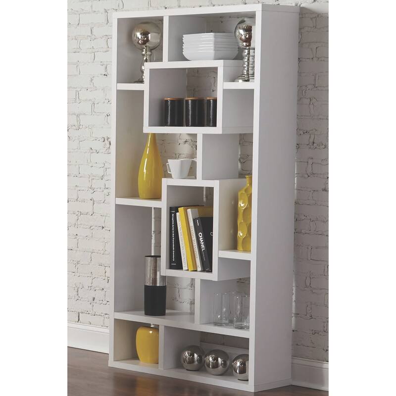 Modern Mosaic Design White Bookcase Display