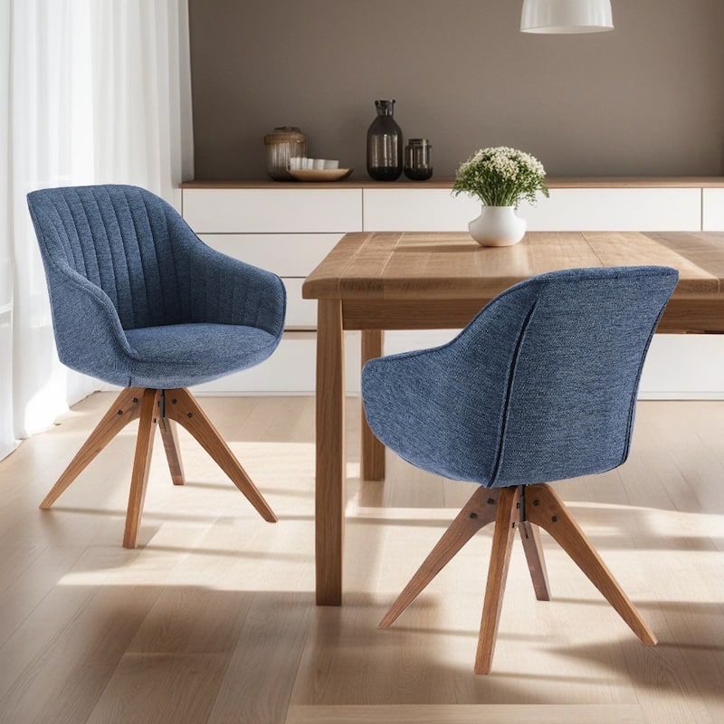 Art Leon Modern Wood Swivel Chair with Oak Legs