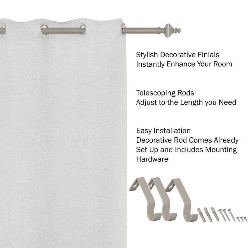 Lavish Home 1-Inch Adjustable Curtain Rod