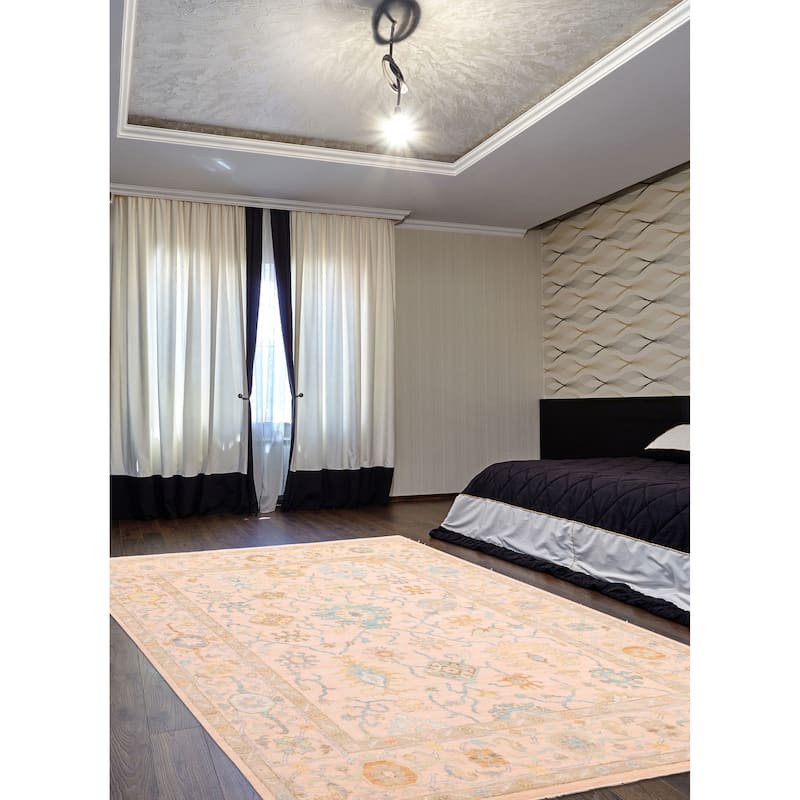 ECARPETGALLERY Hand-knotted Modern Oushak Pink Wool Rug - 9'2 x 11'11