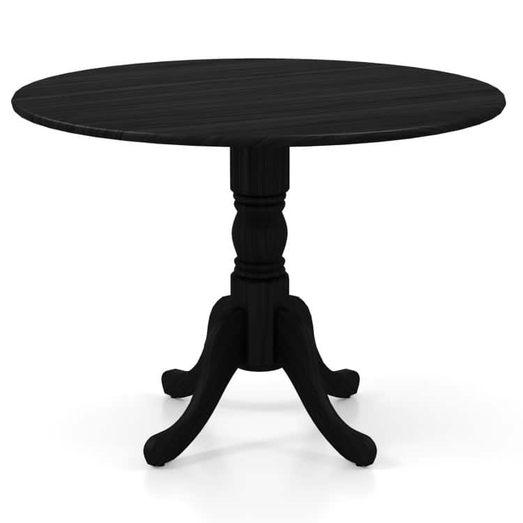 Wooden Dining Table with Round Tabletop and Curved Trestle Legs - 39.37" x 39.37" x 28.74"