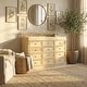 preview thumbnail 4 of 16, Pine Wood Baby Changing Table with 12 Large Drawers Natural Finish Convertible Nursery Dresser Chest - 59.9"x40.2"