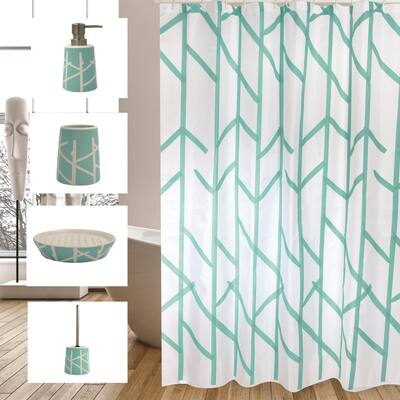5-Piece Complete Bathroom Decor Set MSV France Tree Turquoise