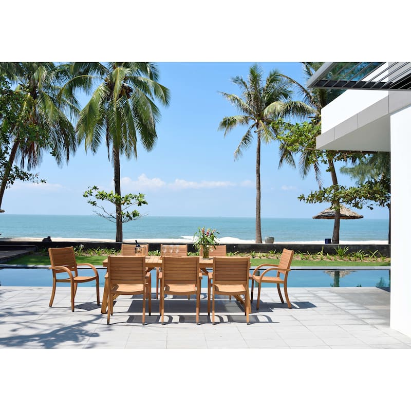 LifestyleGarden Reclaimed Teak Outdoor Patio Dining Set