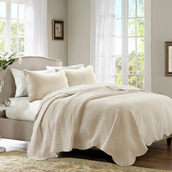 Madison Park Marino Reversible Scalloped Edge Coverlet Se. Opens flyout.