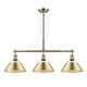 preview thumbnail 1 of 0, Yep by Golden Lighting Orwell 3-light Island Light in Aged Brass and Brushed Champagne Brass shade - Gold