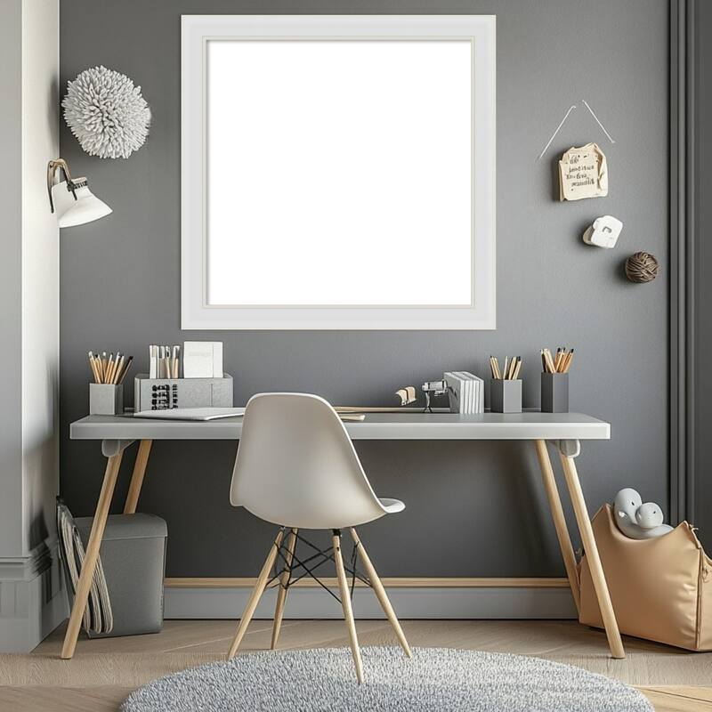 Amanti Art Flair Polished Nickel Framed Dry Erase Magnetic Board