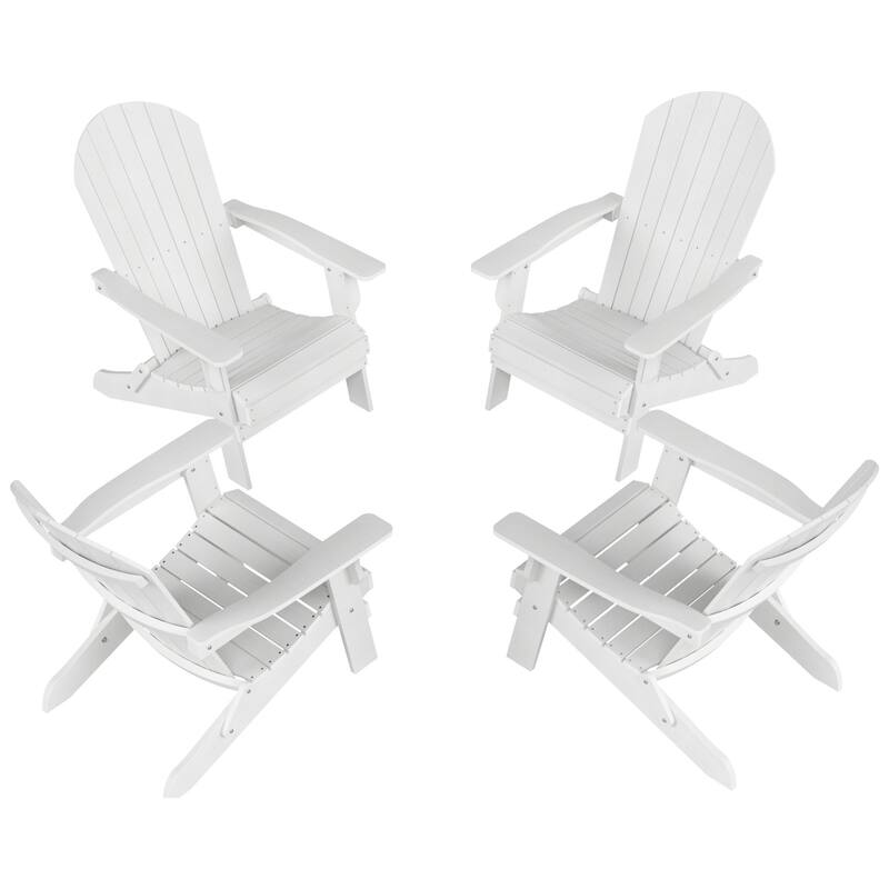 Vineyard HIPS Outdoor Folding Eco-Friendly All Weather Seashell Adirondack Chair (Set of 4)