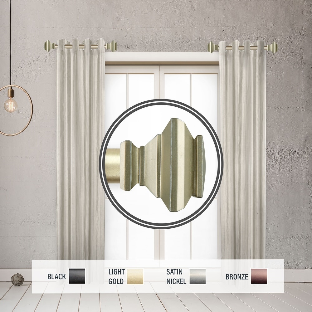 InStyleDesign Tild 1" Side Curtain Rod 12-20 inch long (Set of 2) - 12 to 20 inches