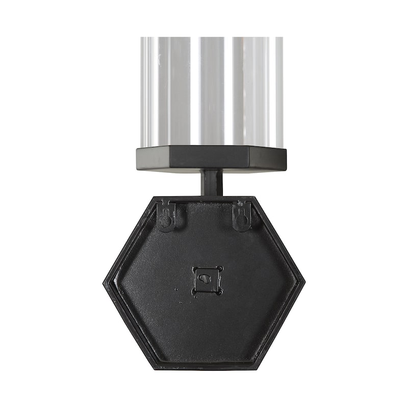 Signature Design by Ashley Teelston Black/Clear Wall Sconce - 6.89"W x 6.77"D x 17.72"H