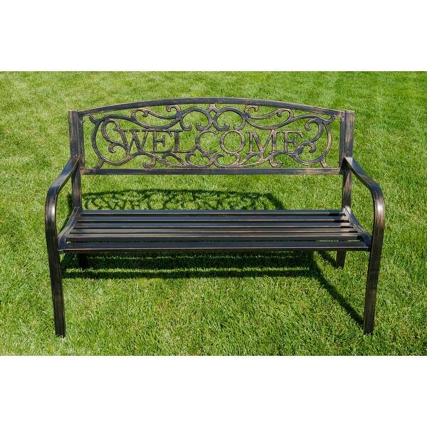 Shop Belleze 50 Inch Welcome Garden Decorative Patio Park Bench