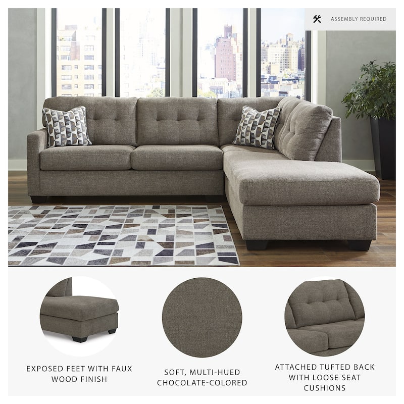 Signature Design by Ashley Mahoney 2-Piece Sectional with Chaise - 105"W x 90"D x 37"H