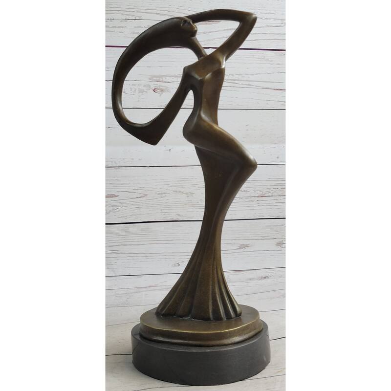 Abstract Surrealist Female Figure Modern Art Bronze Sculpture Statue Original Art
