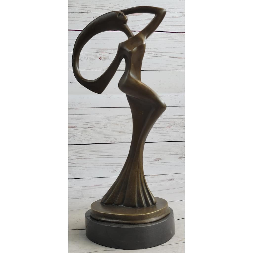 Abstract Surrealist Female Figure Modern Art Bronze Sculpture Statue Original Art