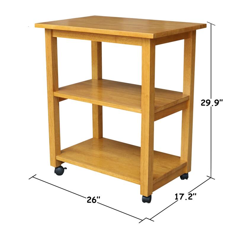 Porch & Den Estelle Solid Wood Microwave Kitchen Cart