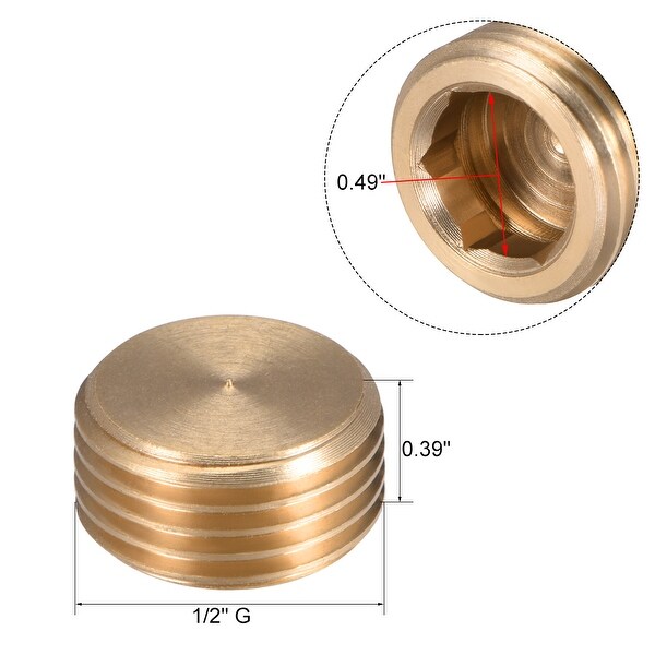 Brass 1/8" 1/4" 3/8" 1/2" NPT Brass Internal Hex Thread Socket Pipe Plug KA 