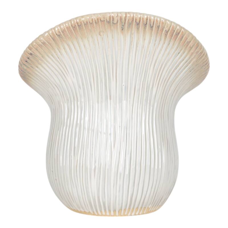 Ceramic Vase Chiseled Sculptural Curved Silhouette Artisan Style