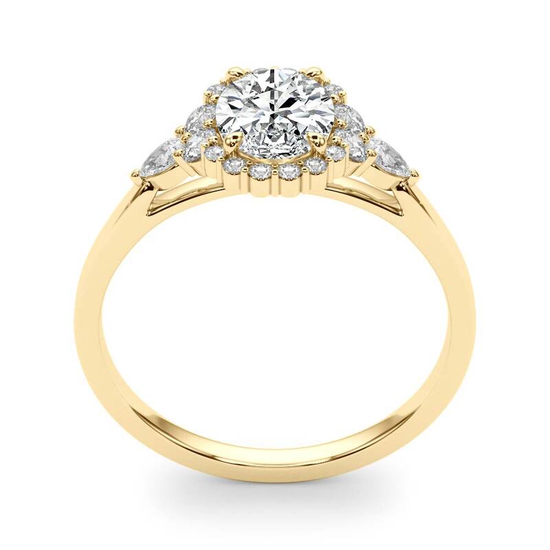 Auriya 14k Yellow Gold Lab Grown Oval Diamond Halo Engagement Ring 0.50 to 5.00 ct. tw. (F-G VS)