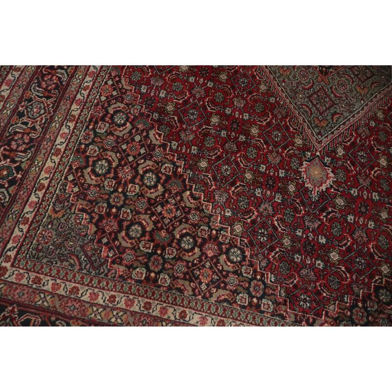 Hand Knotted Oriental 100% Wool Carpet Traditional Floral Red Tabriz-Mahi Area Rug - 10' 0'' X 7' 9''