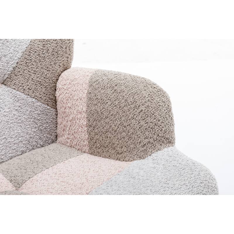 Modern Patchwork Accent Chair for Living Room Bedroom Studio