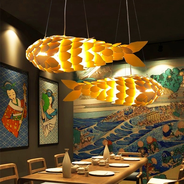 Unique Wooden Vivid Fish shape Pendant Light Natural Wood On Sale Bed Bath Beyond 37841673