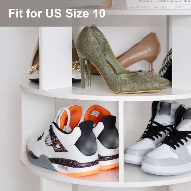 16 Pair Rotating Shoe Rack Tower, Spinning Shoe Storgae Rack - 16 Pair