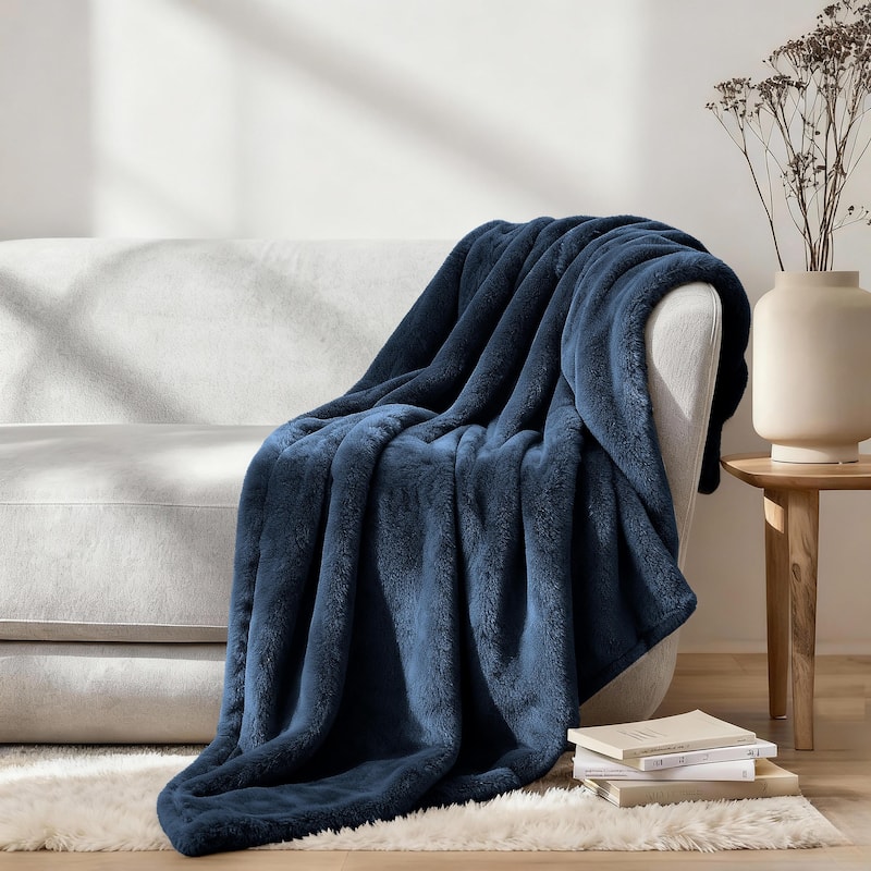 Superior Solid Fluffy Fleece Blanket, Plush and All Season