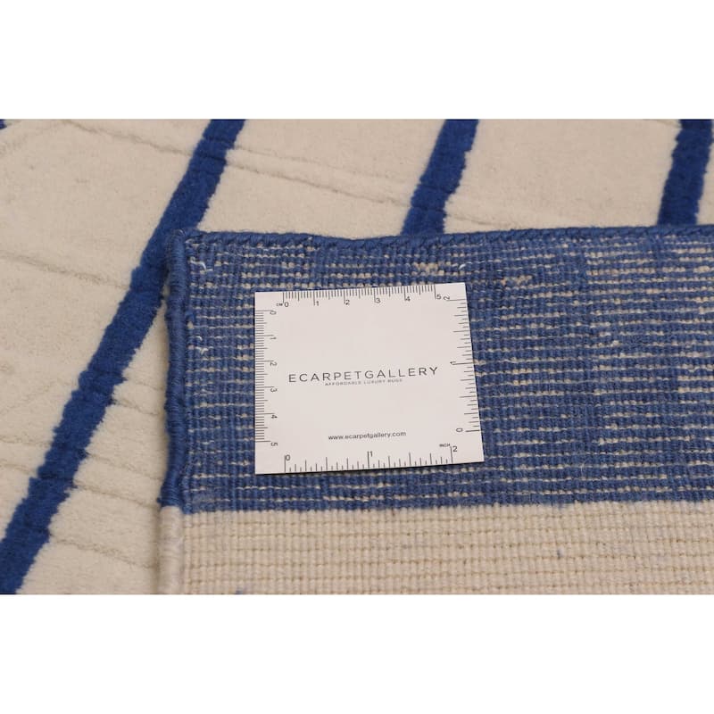 ECARPETGALLERY Hand Loomed Kashkuli Gabbeh Cream, Navy Wool Rug - 5'3 x 7'7