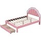 preview thumbnail 36 of 48, Seashell-Shaped Platform Bed Frame with 2 Drawers & LED
