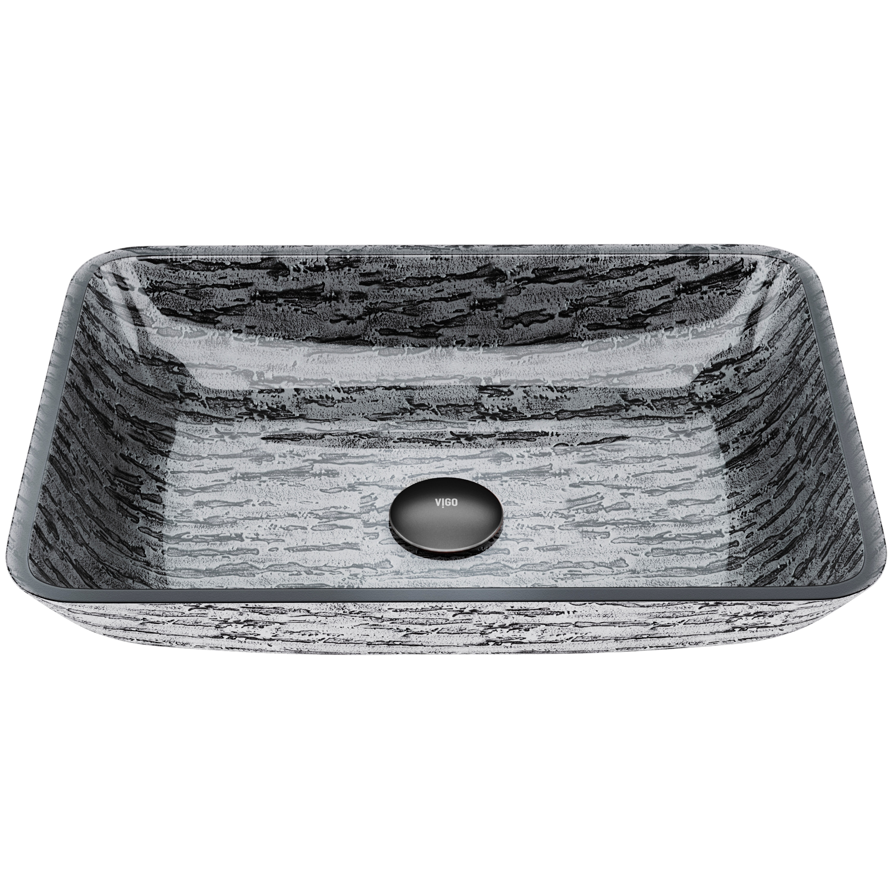 VIGO Glass Rectangular Vessel Bathroom Sink VGU3447