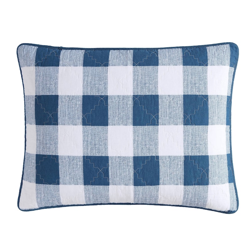 Wrangler Flagstaff Check Blue Cotton Quilt Set