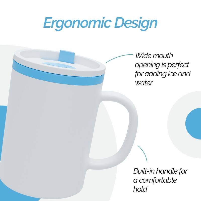 Copco Iconic Plastic Double Wall Insulated Desk Mug with Lid - 16 oz