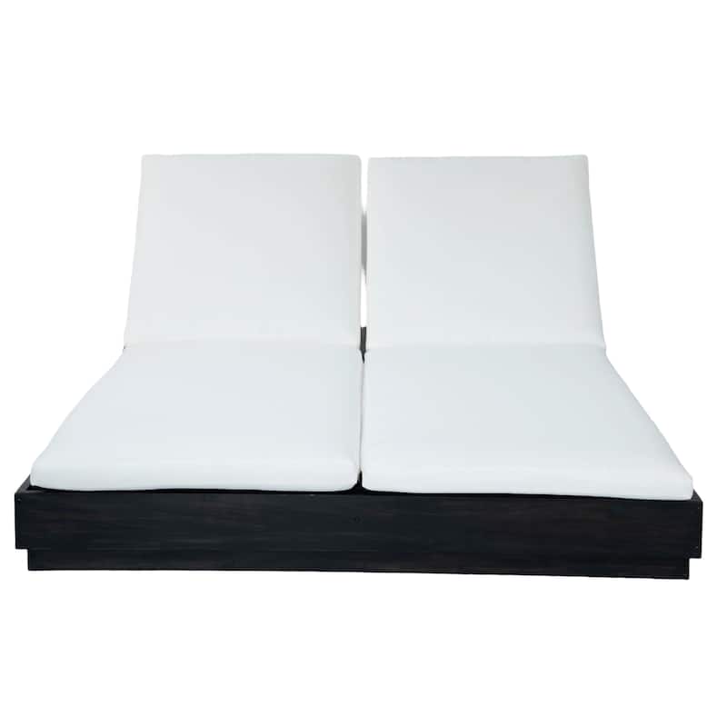 Christopher Knight Home - Xena Outdoor 1-Piece Acacia Wood Double Sunlounge with Adjustable Backrest & Removable Cushion