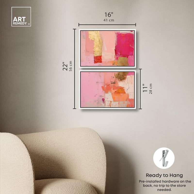 Petal Patchwork I Canvas Set of 2 by Art Remedy